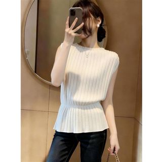 [Giảm giá trong thời gian có hạn] Áo len không tay trắng phong cách tối giản phong cách Hàn Quốc dành cho nữ mùa hè 2026 Phong cách mới Slimer Look Tính khí hàng đầu