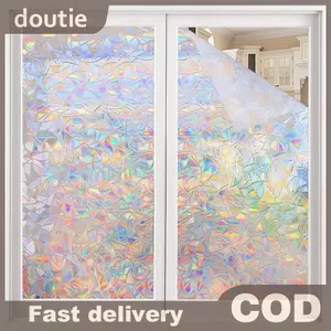 Doutie 3D Hiệu Ứng Cầu Vồng Phim Cửa Sổ Kính Màu Tự Dính Phim Tĩnh Bám Cửa Sổ Dán Nhiệt Chống Tia UV VN