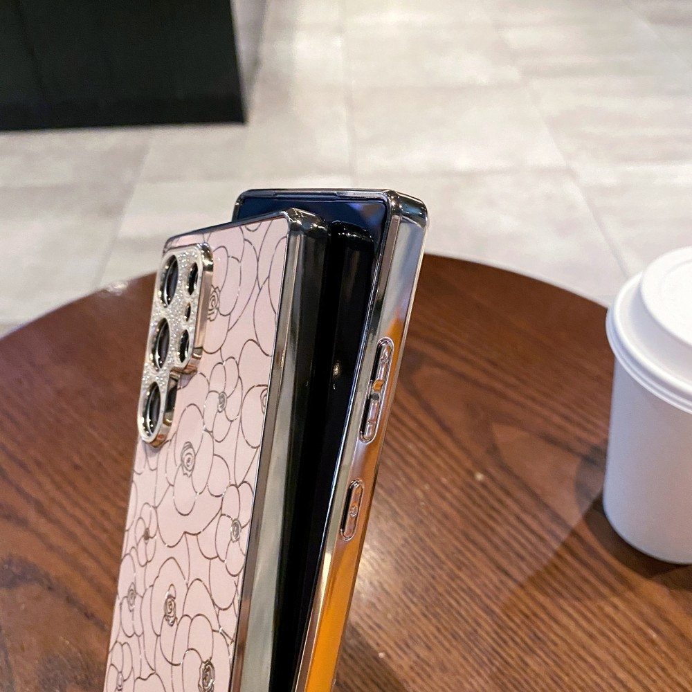 Ốp Điện Thoại Hoa Ống Kính Sáng Cho Samsung Galaxy S25 S24 S23 Plus Ultra FE S25 Edge A56 A55 A54 A36 A35 A34 A26 A16 A15 A14 A17 A07 4G 5G Vỏ Chống Sốc