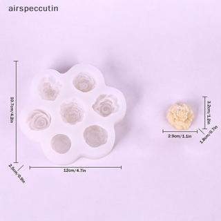Airspecutin Khuôn Silicon Hoa 7 Trong 1 3D Hoa Hồng Mẫu Đơn Bánh Sô Cô La Khuôn Nướng Bánh Handmade Nến Xà Phòng Thạch Cao Nhựa Dụng Cụ Làm Thủ Công EN