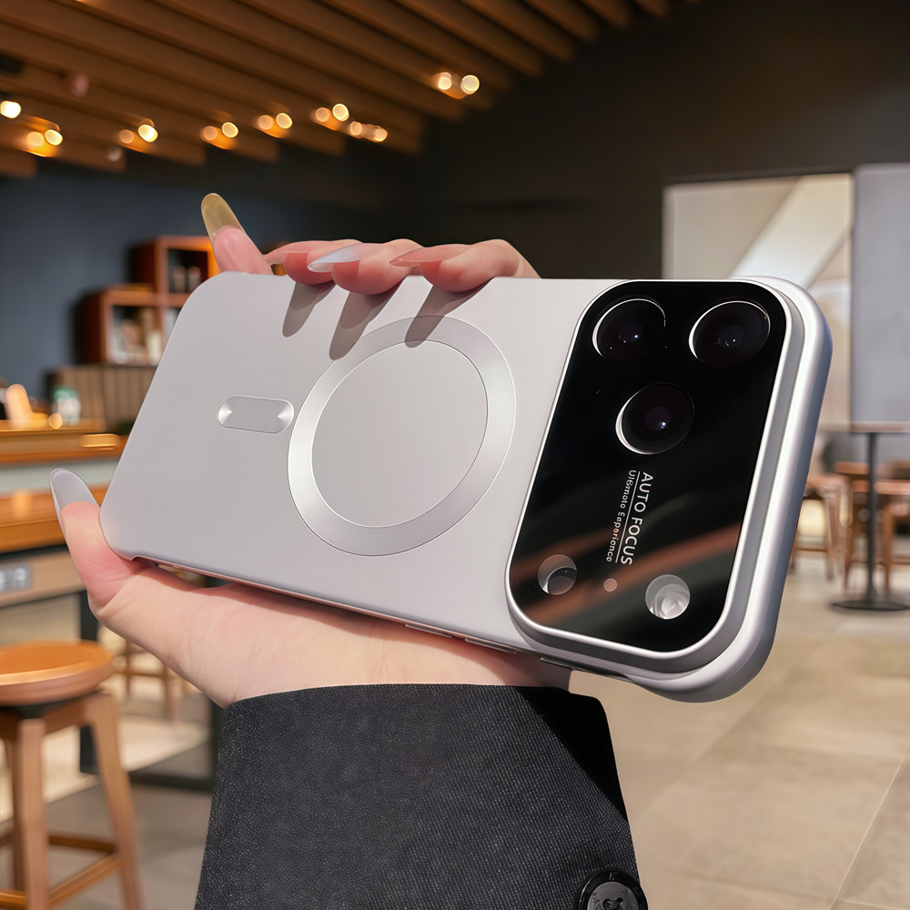 Ốp điện thoại từ tính cửa sổ lớn không viền cho IPhone 17 Pro Max 13 14 15 16 Pro Max Vỏ có Camera Bảo vệ toàn diện Vỏ chống sốc Vỏ cứng Vỏ bảo vệ điện thoại