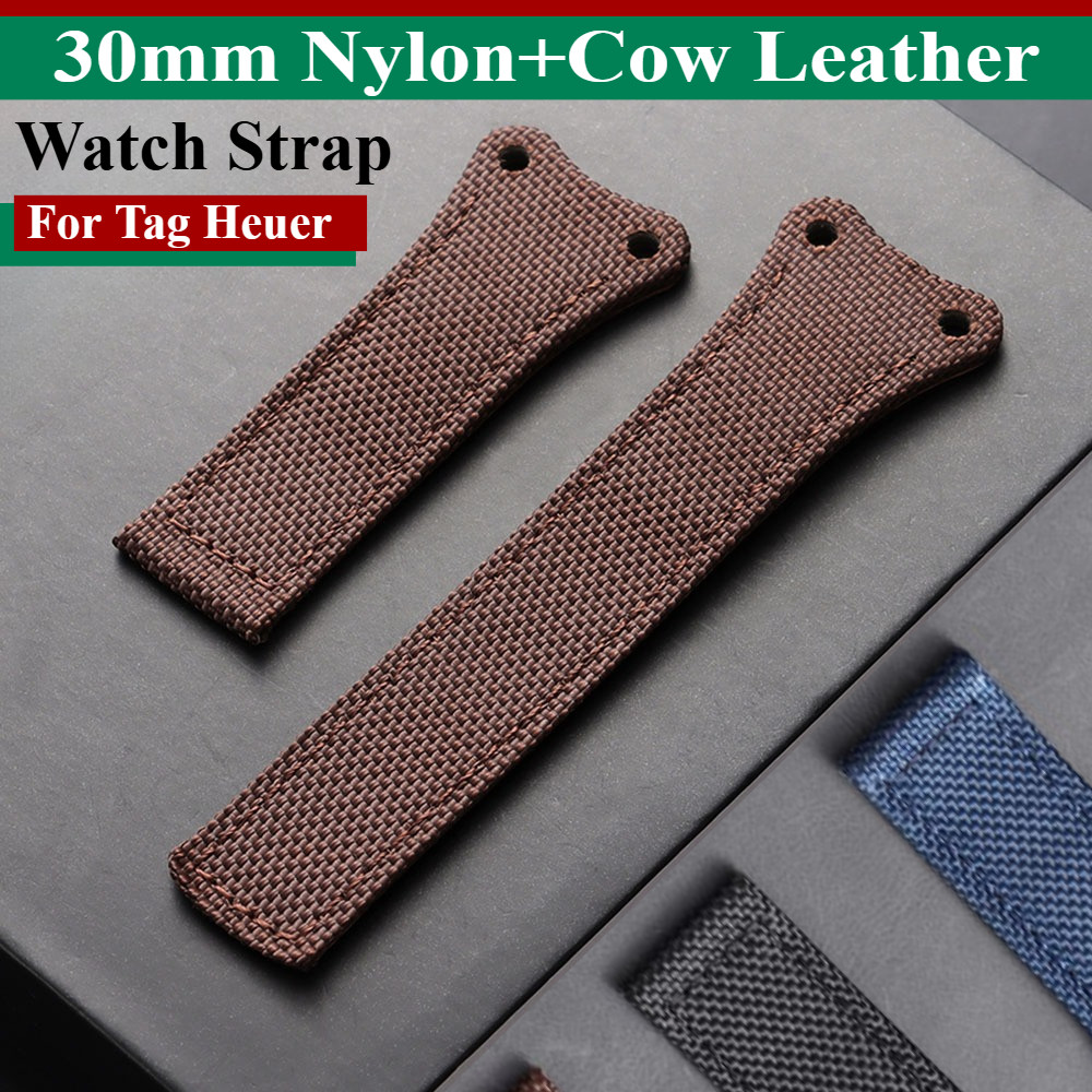 TAG HEUER Cho Thẻ Heuer 30mm Vải Chính Hãng Da Đồng Hồ Dây Đeo Thay Thế Cho Nam Nữ Đồng Hồ Vòng Tay