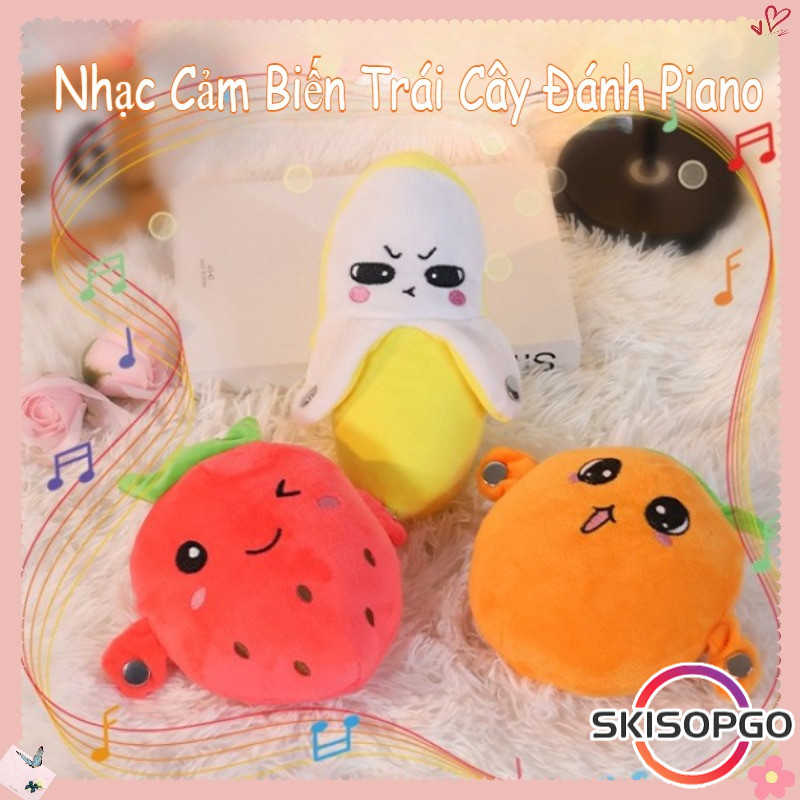 【SKISOPGO】Gấu Bông Trái Cây Cảm Biến Phát,Cảm Biến Beat Sang Trọng Đồ Chơi,Chạm Là Đổi Nhạc,Đồ Chơi Âm Nhạc Cho Bé