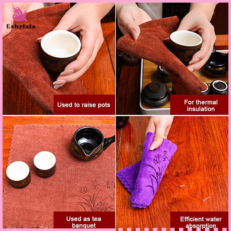 Khăn trà thấm dày 30x30cm, khăn trải bàn & đế lót ly [MỚI]