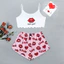 K Dệt Kim Camisole Hoa Văn Khác Nhau In Hình Thoải Mái Mỏng Phong Cách Bộ Đồ Ngủ Nhà Nữ 5.12