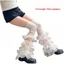 CATMALLER88 Dụng cụ làm ấm chân xù, Dụng cụ làm ấm chân ren vừa vặn thoải mái, Dụng cụ làm ấm chân ren thời trang Harajuku Khâu tinh tế nhiều lớp Tất xếp chồng lên nhau co giãn mềm mại dành cho nữ Cô gái