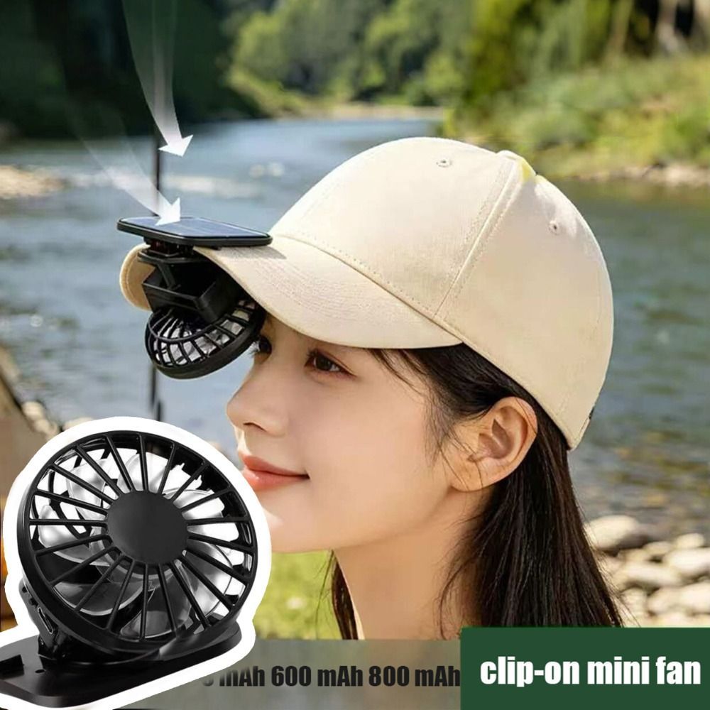 Quạt làm mát LACYES, Quạt chạy bằng năng lượng mặt trời nhẹ có thể sạc lại, Sạc USB chạy bằng năng lượng mặt trời đa chức năng Quạt Mini cầm tay Du lịch