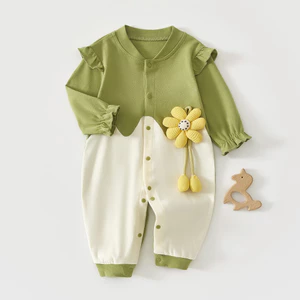 Bé Gái Jumpsuit Mùa Xuân Thu Cotton Nguyên Chất Quần Áo Sơ Sinh Bé Siêu Dễ Thương Phong Cách Phương Tây Áo Liền Quần Dễ Thương Áo Liền Quần Đi Chơi