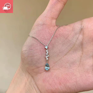 Mặt dây chuyền giọt nước xanh khí chất thời trang Vòng cổ nữ cá tính và đa năng