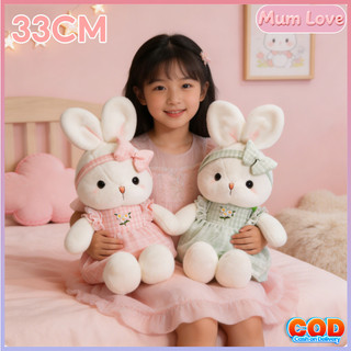 Gấu Bông Thỏ Daisy Mặc Váy Dễ Thương 33cm, An Toàn Cho Da, Quà Sinh Nhật Phù Hợp Cho Bé Gái Từ 2 đến 8 Tuổi