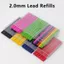 GETVOW 48 cái / hộp Chì chì màu nạp lại, chì bút chì cơ khí có thể thay thế 2.0mm, không nhòe tự động lõi bút chì nghệ thuật & vẽ