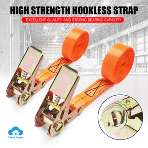 Dây đai buộc cố định dày dặn, dây đai siết chặt cố định cho xe tải, dây đai buộc bằng polyester không có móc.
