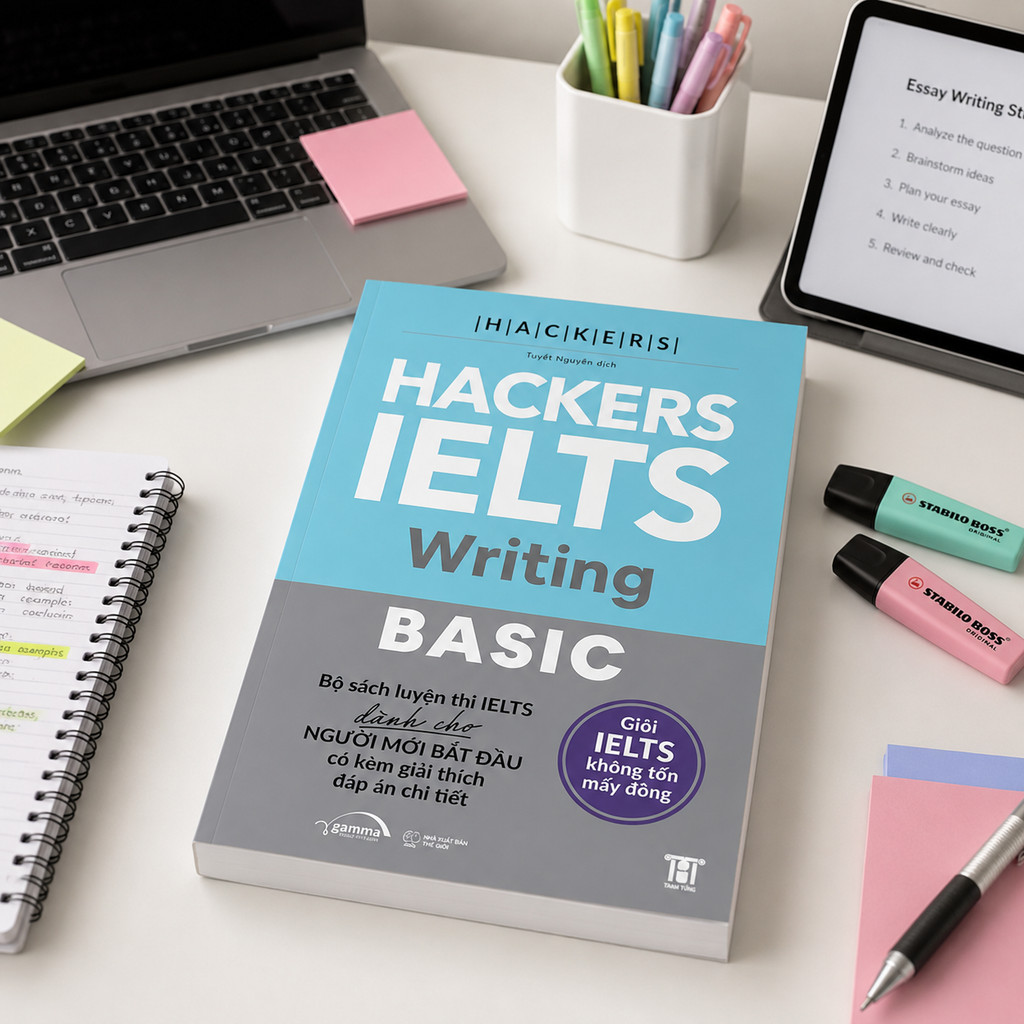 Sách – Hackers IELTS Basic Writing – Phù Hợp Cho band 3.0–5.5 Kèm Lời Giải Chi Tiết (Gamma Books)