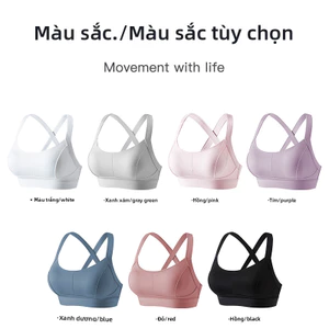 Áo ngực thể thao liền khối lưng chéo, chống rung cao cấp, size lớn, phù hợp tập gym & yoga