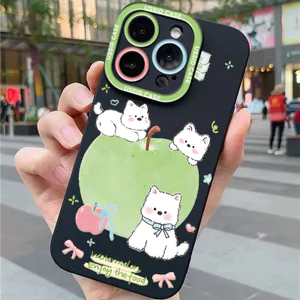 Ốp lưng iPhone silicon mềm bảo vệ máy ảnh hình Apple & cún con - iP 7/8/X/XS/XR/11/12/13/14/15/16/17/Plus/Air/Pro/Max