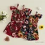 Bộ áo liền quần bé gái 2-4Y In hoa lệch vai Ruffle Sling Playsuit để chụp ảnh tiệc sinh nhật