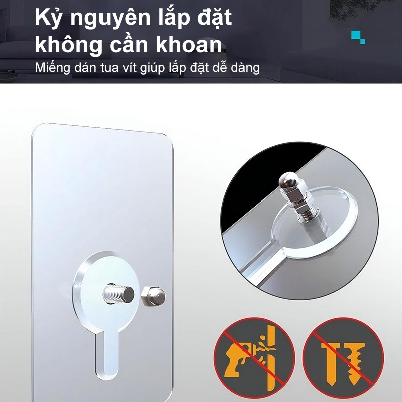 Bảng Pegboard Decor phụ kiện tặng kèm đầy đủ nhựa ABS Kệ Lỗ Treo Tường hút chân không tiện lắp đặt【Không khoan tường】