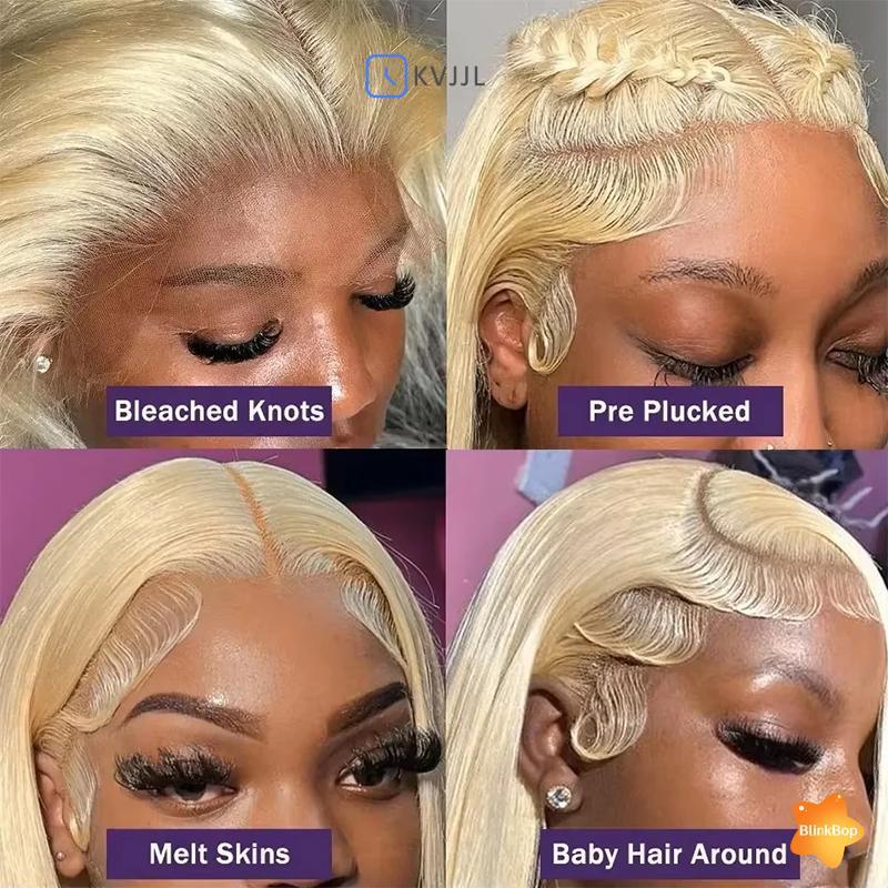[KvJJL-t] Phụ nữ Tóc giả thẳng dài 26 Inch chịu nhiệt Ánh sáng tóc vàng Flattering Mọi khuôn mặt Tổng hợp cho Prom hoặc Chụp ảnh mới
