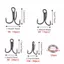NICOLOO 100 Chiếc Móc Câu Treble, Với Nhẫn Chia Đôi Móc Ba Gai Sắc Nét Mạnh Mẽ, Bộ Móc Thép Carbon Cao Bền Đẹp Câu Cá Nước Ngọt