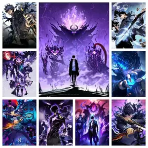 Solo Leveling Anime Poster Không Khung Tranh Canvas Cho Phòng Khách Bắc Âu Trang Trí Phòng Ngủ