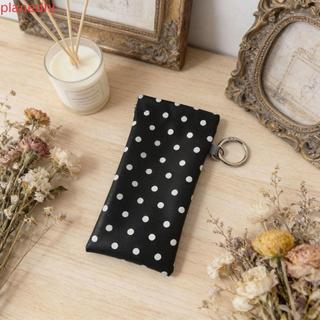 PLANED Hộp Đựng Kính Tự Động Đóng, Hộp Kính Di Động Kẹp Chấm Bi, Có Móc Khóa, Phong Cách Hàn Quốc, Túi Da Đóng Nam Châm, Phụ Kiện Nữ