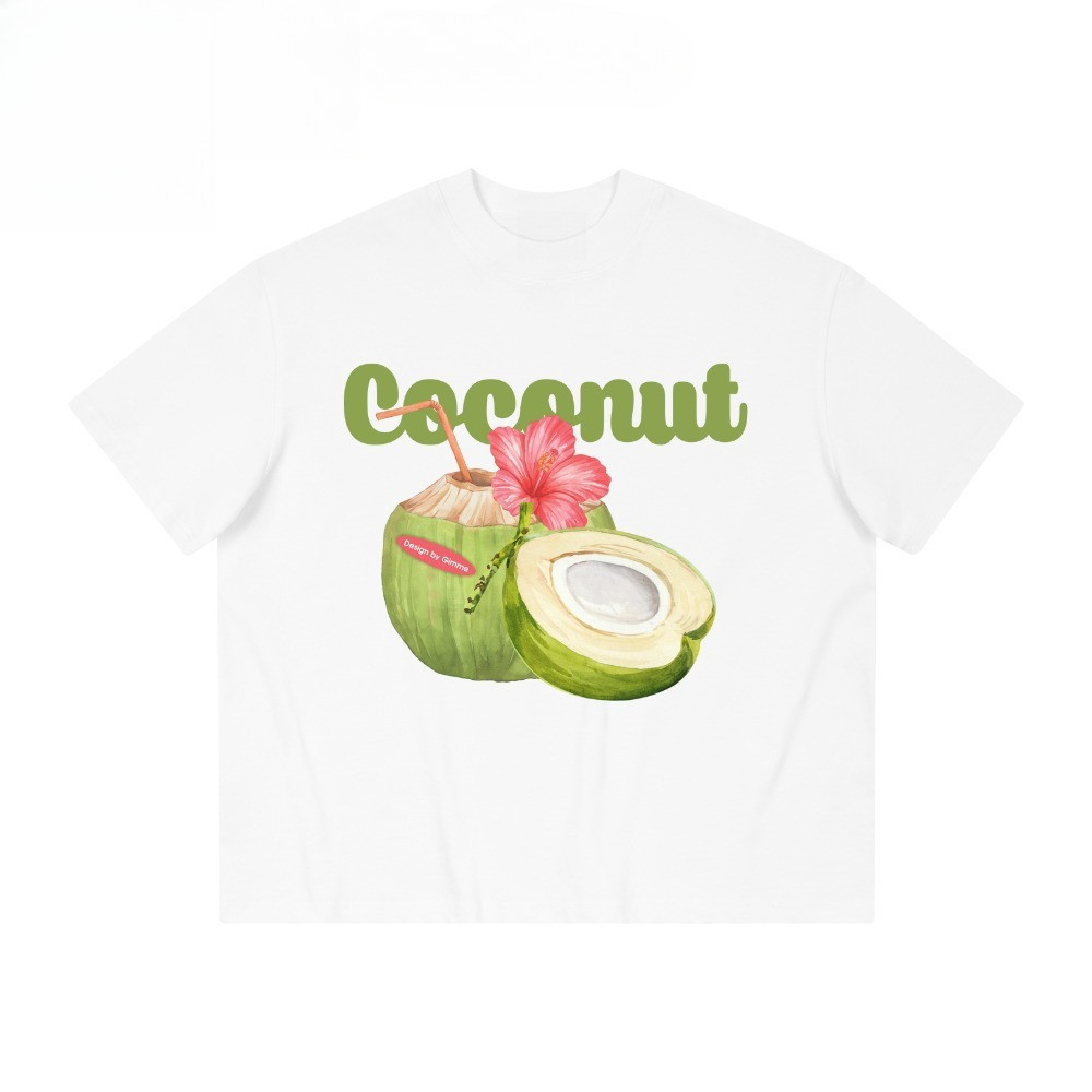（Giao hàng 24h）Angela Áo thun mùa hè họa tiết trái cây nhiệt đới - Chất liệu cotton cao cấp, unisex.