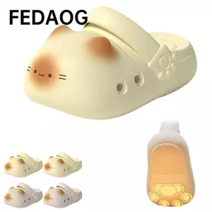 Dép Mèo FEDAOG, Đáy Chống Thấm Nước Mèo Nhỏ Mules, Đáy Mềm Chống Trơn Trượt Kín Mũi Dép Nữ Xuân Hè