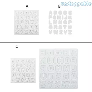 Unstop * Bảng chữ cái Mặt dây chuyền Khuôn silicon Nhựa Shaker Khuôn đúc cát lún Mini Hình chữ cái Khuôn nhựa DIY Orname