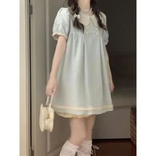 [Pre-Order]- Set Váy Babydoll Mùa Hè Cổ Búp Bê Dễ Thương Phong Cách Nhật Bản