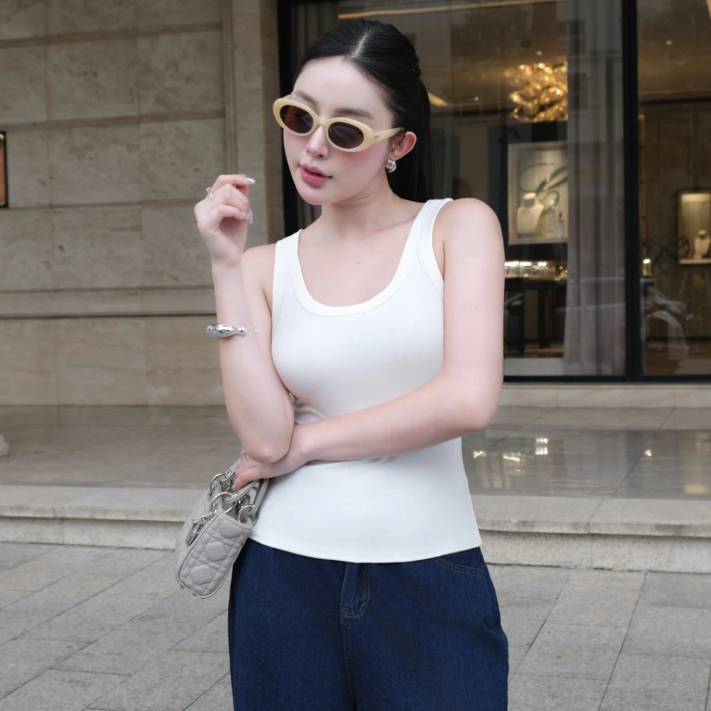 Áo Ba Lỗ Nữ CỔ VUÔNG 2 Dây Bản To Khoét Cổ Basic Thoáng Mát Dễ Phối Đồ Mùa Hè Kenco Brand Sài Gòn M1662