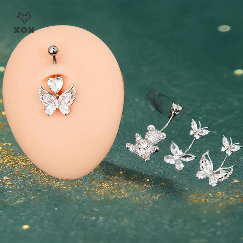 [XON] Nhẫn đeo bụng gấu dễ thương dành cho nữ Cô gái Nhẫn xỏ lỗ rốn gợi cảm tinh tế Quà tặng trang sức xuyên cơ thể [Mina]