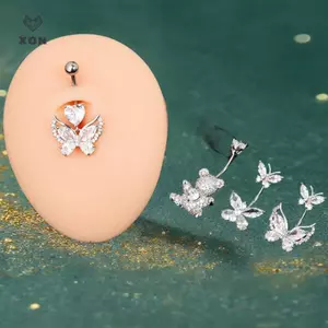 Nhẫn đeo bụng gấu dễ thương dành cho nữ Cô gái Nhẫn xỏ lỗ rốn gợi cảm tinh tế Quà tặng trang sức xuyên cơ thể [Mina]