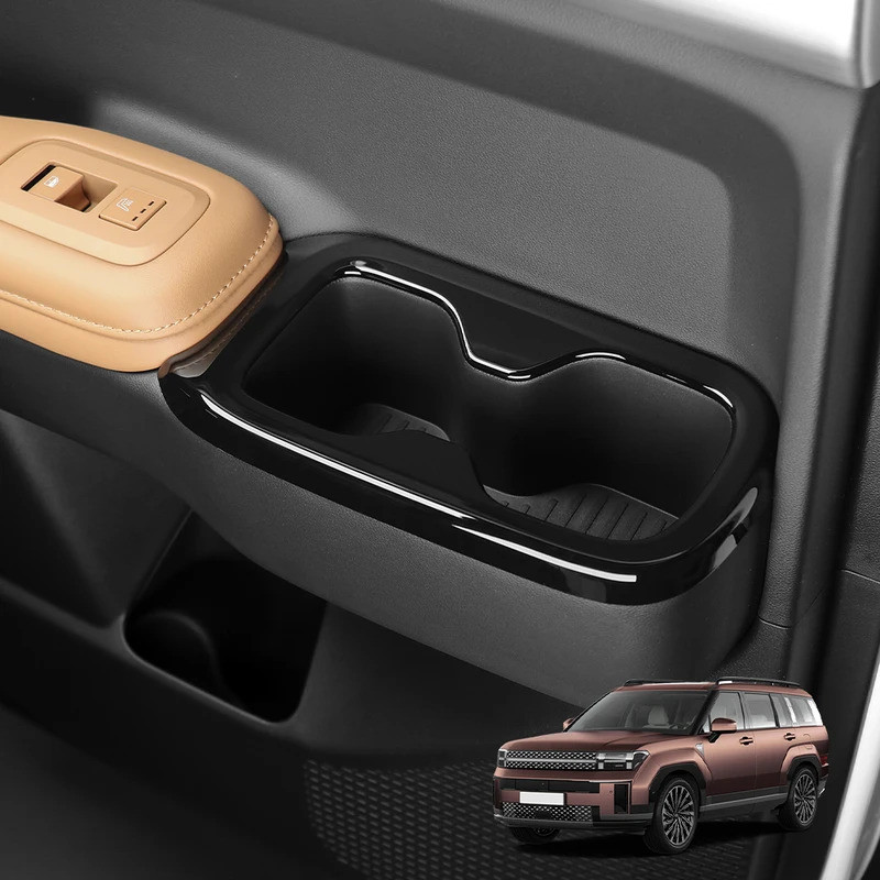 Dành Cho Xe Hyundai Santa Fe MX5 2024 2025 Sợi Carbon Gỗ Hạt Phong Cách Xe Bên Trong Hàng Thứ Hai Cốc Nước Giá Đỡ Bao LHD