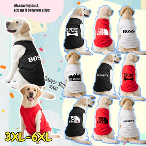 Áo vest chó lớn 3XL-6XL, thiết kế in hình hợp thời trang và sáng tạo, Vải thoải mái, Chống nắng, Khả năng thở và khả năng giặt máy Thích hợp cho tất cả các giống chó lớn.