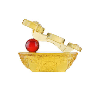 Citrine Đồ trang trí phong phú ngay lập tức Năm con ngựa Cá Đồ trang trí văn phòng Quà tặng Khắc pha lê Vàng