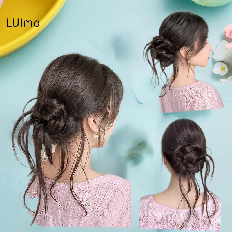 LUImo 1 Mới Tổng Hợp Tóc Bun Móng Vuốt Kẹp Tóc Xoăn Tự Nhiên Lông Tơ Nâu Phụ Kiện Tóc SBS