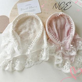 Vòng Tóc Khăn Ren Seersucker Phong Cách Hàn Quốc, Nơ Màu Sólid