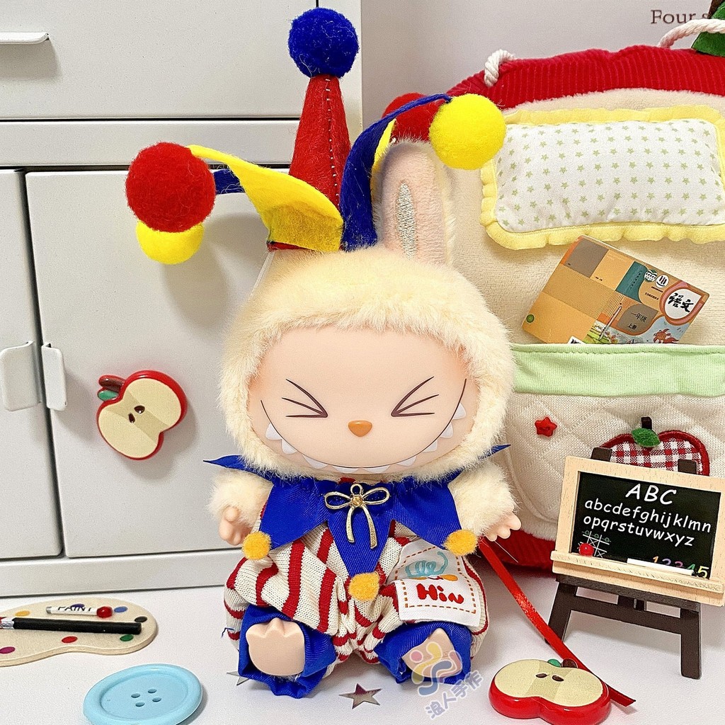 10Cm Quần Áo Cho Bé 10Cm Sao Biển Thường Cơ Thể Cotton Búp Bê Quần Áo Labububu Thế Hệ 12 Xiếc Chú Hề Quần Áo 4.3