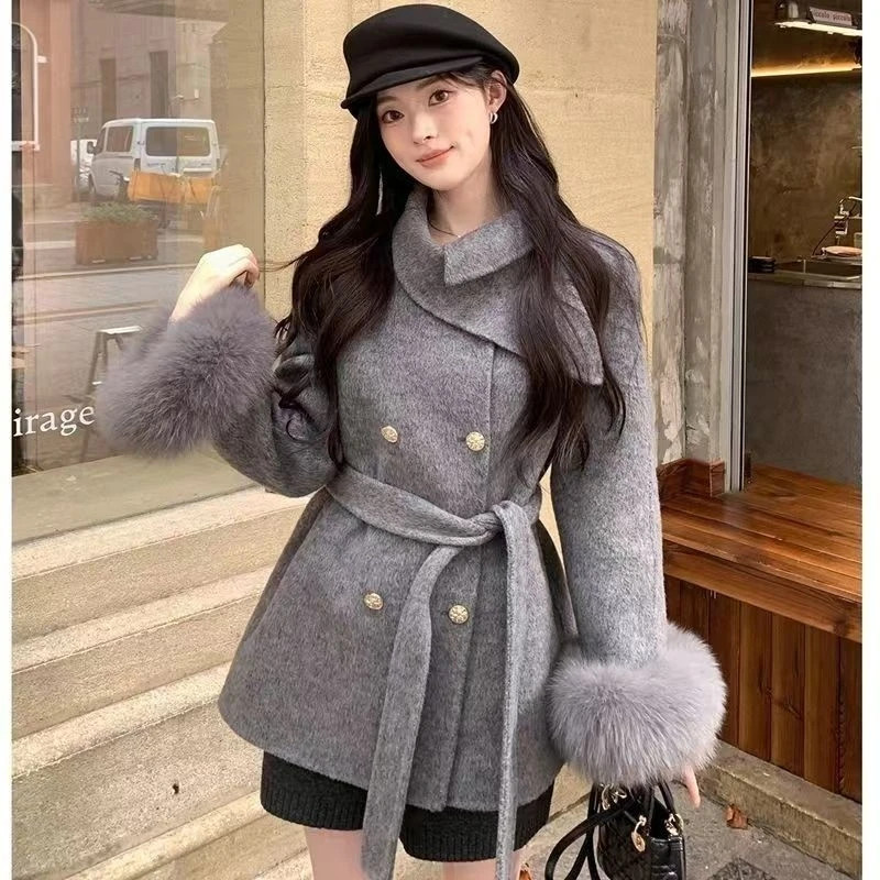 Áo khoác mùa đông nữ phong cách Hàn Quốc mới dáng rộng Tính khí mỏng