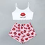 K Dệt Kim Camisole Hoa Văn Khác Nhau In Hình Thoải Mái Mỏng Phong Cách Bộ Đồ Ngủ Nhà Nữ 5.12