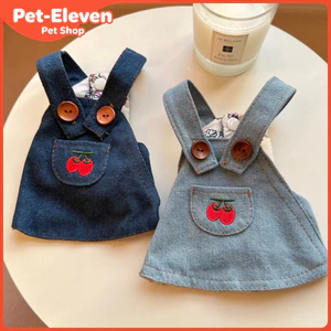 Thú Cưng Váy Denim Chó Mèo Váy Denim Mùa Xuân Mùa Hè Chó Nhỏ Quần Áo Thú Cưng Dễ Thương Dây Đeo Váy Teddy Bichon Muppets