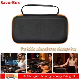 Micro SAVORBOX, Hộp đựng vỏ cứng chống sốc, Bộ sắp xếp micro không dây dung lượng kép cầm tay chuyên nghiệp để hát Karaoke