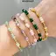 Vòng tay dây chuyền BRBRAA, Vòng tay nữ miếng đệm nhỏ bằng đá, Vòng đeo tay nữ phong cách Bohemian thời trang OT Vòng tay Aventurine màu xanh lá cây thủ công Thạch anh tím Malachite
