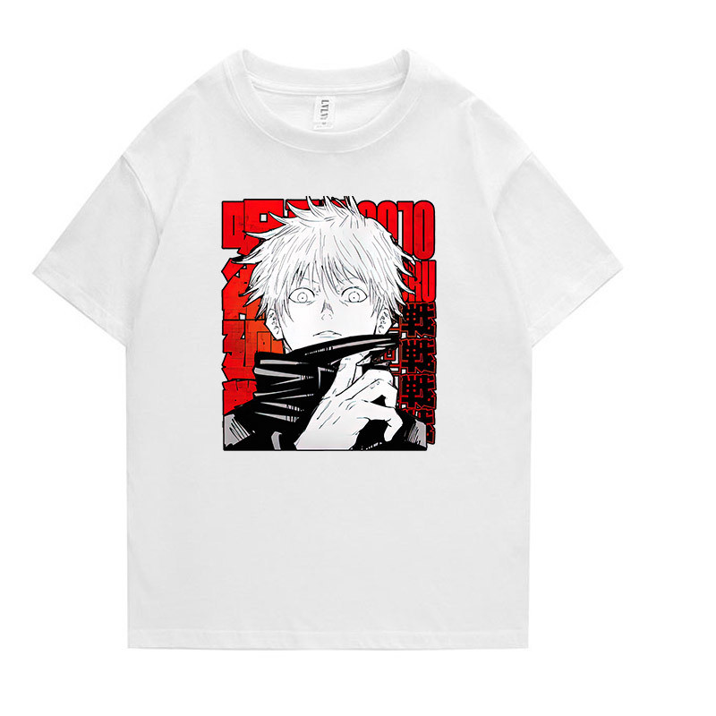 2D Anime Trẻ Em Tay Ngắn Tee Jujutsu Kaisen Motif Cho Trường Học Hàng Ngày Ngoài Trời Mùa Hè Dịp