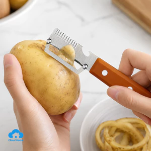 🌤️COD🌤️Dao gọt đa năng cán vân gỗ bằng thép không gỉ, lưỡi dày, dùng để gọt vỏ trái cây, rau củ, mở chai, dao gọt vỏ
