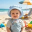 Mũ xô cho bé có tai gấu Mũ chống nắng mùa hè thoáng khí dễ thương cho bé trai bé gái
