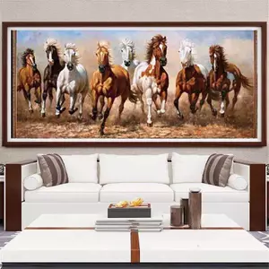 Tranh Canvas Hiện Đại Bảy Ngựa Trắng Áp Phích In Hình Nghệ Thuật Treo Tường Cho Phòng Khách Phòng Ngủ Dec