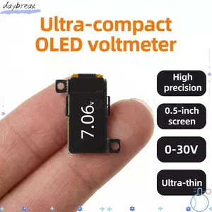 Đồng hồ đo điện áp DAYBREAK, Vôn kế kỹ thuật số 0,5 inch 0-30V, Phạm vi điện áp rộng siêu mỏng chuyên nghiệp Màn hình OLED Máy kiểm tra điện áp Dự án điện tử