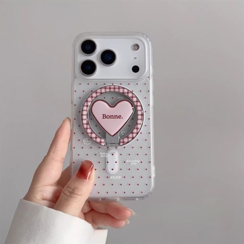 Phong Cách Hàn Quốc Tươi Chữ Ngôi Sao Gấp Giá Đỡ Từ Tính Thích Hợp Cho Apple 17promax Từ Trường Hợp 16 Trong Suốt 15