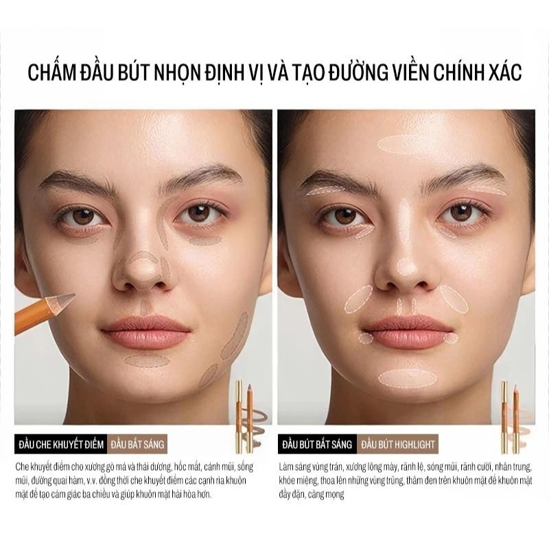 OUT OF OFFICE 2 Đầu Contour – Makeup Gọn Gàng, Giúp Mặt Có Chiều Sâu Hơn